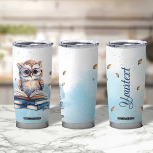 Book Owl Tumbler Cup Personalized TS04 Print Your Wear