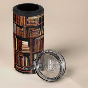 Vintage Book Pattern 4 in 1 Can Cooler Tumbler Personalized TS04 Print Your Wear