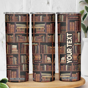 Vintage Book Pattern Skinny Tumbler Personalized TS04 Print Your Wear