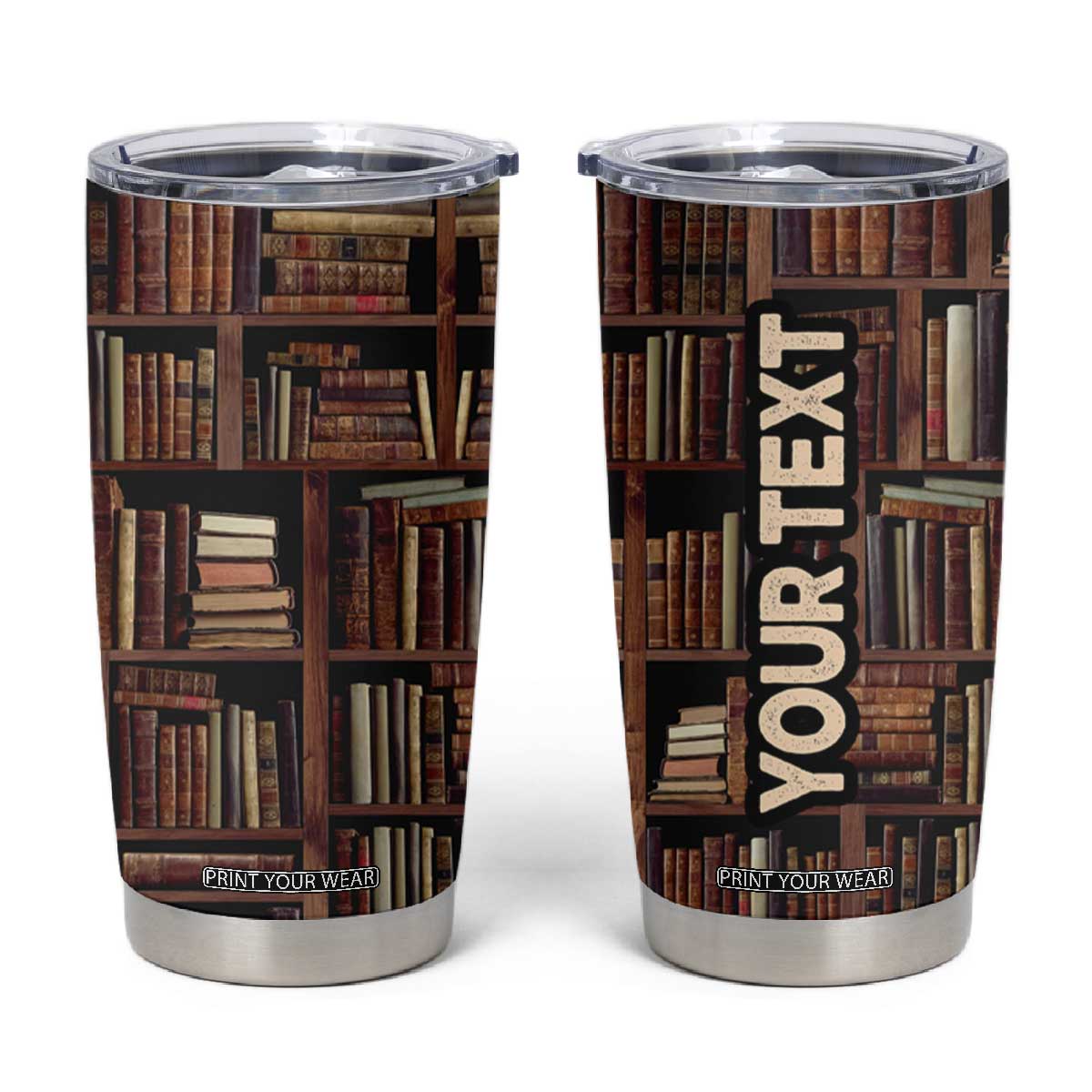 Vintage Book Pattern Tumbler Cup Personalized TS04 Multicolor Print Your Wear