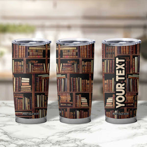 Vintage Book Pattern Tumbler Cup Personalized TS04 Print Your Wear