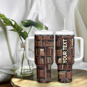 Vintage Book Pattern Tumbler With Handle Personalized TS04 Print Your Wear