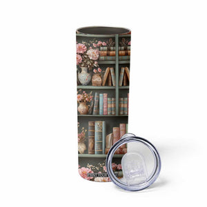 Bookshelf Floral Pattern Skinny Tumbler Personalized TS04 Print Your Wear