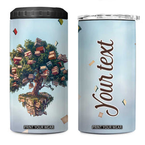 Tree Of Books 4 in 1 Can Cooler Tumbler Personalized TS04 One Size: 16 oz Multicolor Print Your Wear