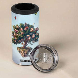 Tree Of Books 4 in 1 Can Cooler Tumbler Personalized TS04 Print Your Wear