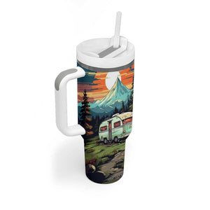 Camping Trailer Tumbler With Handle Personalized TS04 Print Your Wear