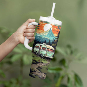 Camping Trailer Tumbler With Handle Personalized TS04 Print Your Wear