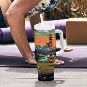 Camping Trailer Tumbler With Handle Personalized TS04 Print Your Wear