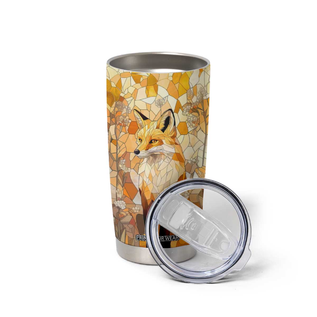 Fox Citrine Crystal Mosaic Tumbler Cup Personalized TS04 Print Your Wear
