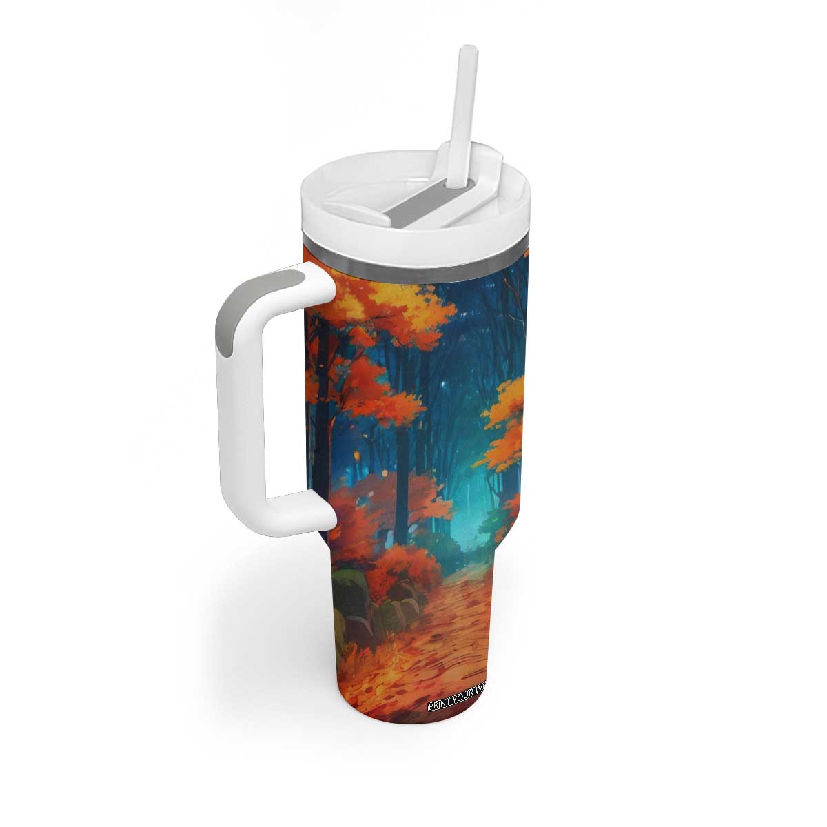 Autumn Road Personalized Tumbler With Handle TS04 Print Your Wear