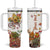 Autumn Pumpkins In The Wheelbarrow Personalized Tumbler With Handle TS04 One Size: 40 oz Multicolor Print Your Wear