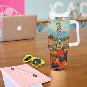 Autumn Pumpkin Field Personalized Tumbler With Handle TS04 Print Your Wear