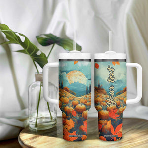 Autumn Pumpkin Field Personalized Tumbler With Handle TS04 Print Your Wear