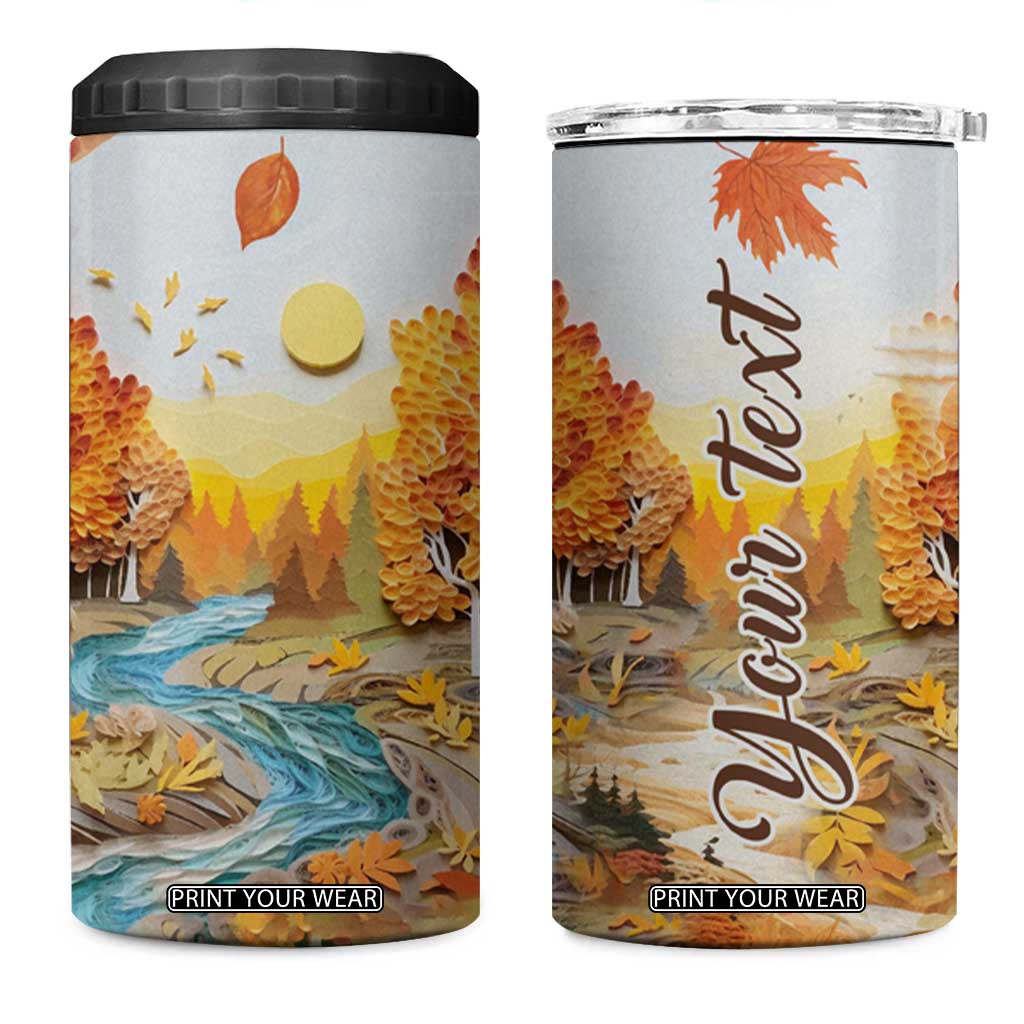 Autumn Leaves Quilling Art Personalized 4 in 1 Can Cooler Tumbler TS04 One Size: 16 oz Multicolor Print Your Wear