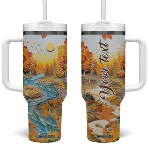 Autumn Leaves Quilling Art Personalized Tumbler With Handle TS04 One Size: 40 oz Multicolor Print Your Wear