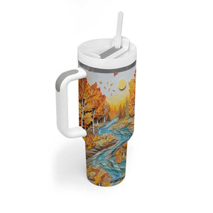 Autumn Leaves Quilling Art Personalized Tumbler With Handle TS04 Print Your Wear