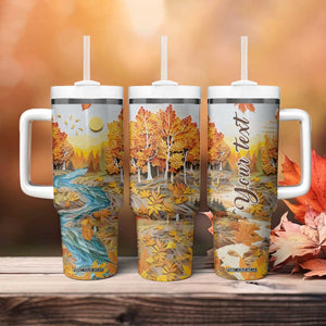 Autumn Leaves Quilling Art Personalized Tumbler With Handle TS04 Print Your Wear