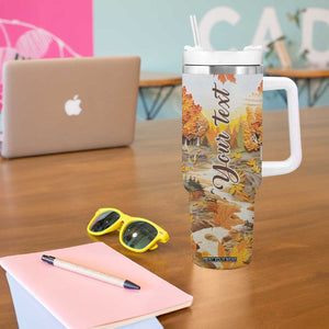 Autumn Leaves Quilling Art Personalized Tumbler With Handle TS04 Print Your Wear