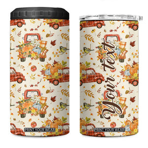 Truck Autumn Pattern Personalized 4 in 1 Can Cooler Tumbler TS04 One Size: 16 oz Multicolor Print Your Wear