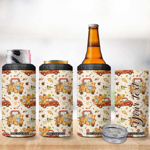 Truck Autumn Pattern Personalized 4 in 1 Can Cooler Tumbler TS04 Print Your Wear