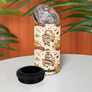 Truck Autumn Pattern Personalized 4 in 1 Can Cooler Tumbler TS04 Print Your Wear