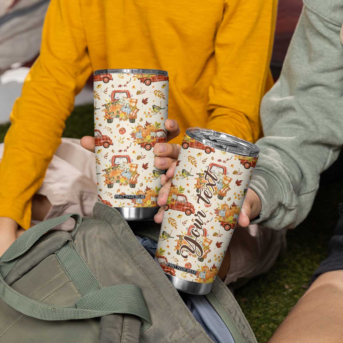 Truck Autumn Pattern Personalized Tumbler Cup TS04 Print Your Wear