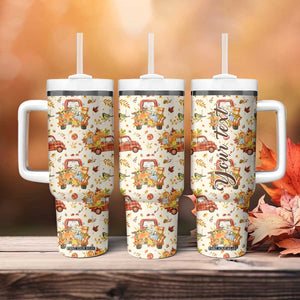 Truck Autumn Pattern Personalized Tumbler With Handle TS04 Print Your Wear