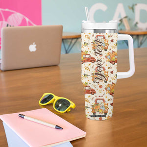 Truck Autumn Pattern Personalized Tumbler With Handle TS04 Print Your Wear