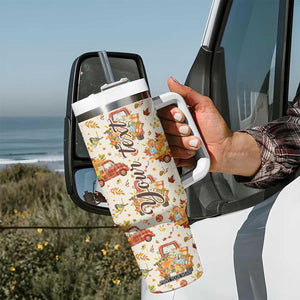 Truck Autumn Pattern Personalized Tumbler With Handle TS04 Print Your Wear