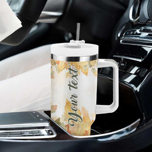 Pumkins Truck - Autumn Leaves Watercolor Personalized Tumbler With Handle TS04 Print Your Wear