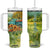 Autumn Sunflower - Pumpkin Truck Personalized Tumbler With Handle TS04 One Size: 40 oz Multicolor Print Your Wear