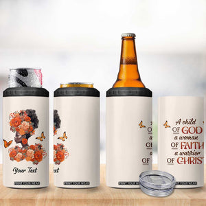 Black Woman A Child Of God A Woman Of Faith A Warrior Of Christ 4 in 1 Can Cooler Tumbler Personalized TS04 Print Your Wear