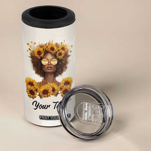 Black Is Beautiful I Love Being Me 4 in 1 Can Cooler Tumbler Personalized TS04 Print Your Wear