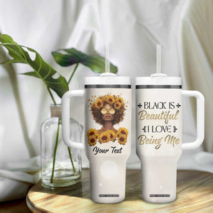 Black Is Beautiful I Love Being Me Tumbler With Handle Personalized TS04 Print Your Wear