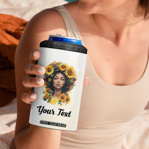 Black Woman She Is Strong Fierce Brave Full Of Fire 4 in 1 Can Cooler Tumbler Personalized TS04 Print Your Wear