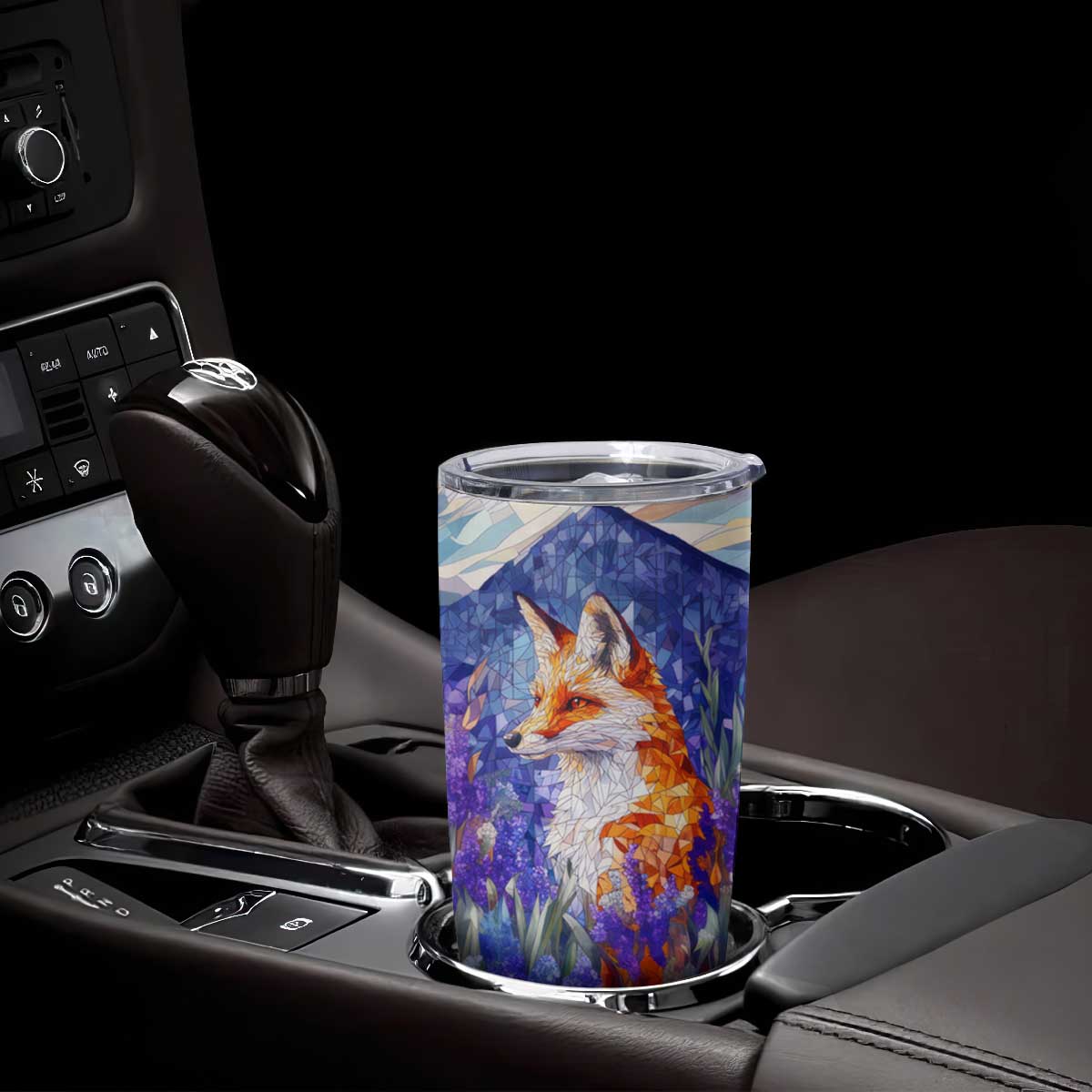 Fox Amethyst Crystal Mosaic Tumbler Cup Personalized TS04 Print Your Wear