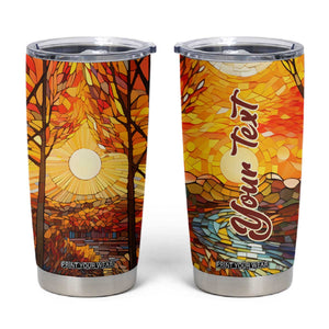 Autumn Leaves Crystal Mosaic Personalized Tumbler Cup TS04 Multicolor Print Your Wear