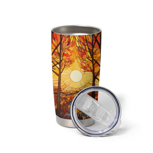 Autumn Leaves Crystal Mosaic Personalized Tumbler Cup TS04 Print Your Wear