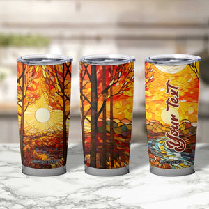 Autumn Leaves Crystal Mosaic Personalized Tumbler Cup TS04 Print Your Wear