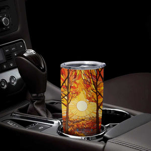 Autumn Leaves Crystal Mosaic Personalized Tumbler Cup TS04 Print Your Wear