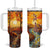 Autumn Leaves Crystal Mosaic Personalized Tumbler With Handle TS04 One Size: 40 oz Multicolor Print Your Wear