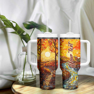 Autumn Leaves Crystal Mosaic Personalized Tumbler With Handle TS04 Print Your Wear