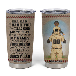 Baseball Daddy With His Son Personalized Tumbler Cup TS04 Multicolor Print Your Wear