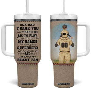 Baseball Daddy With His Son Personalized Tumbler With Handle TS04 One Size: 40 oz Multicolor Print Your Wear