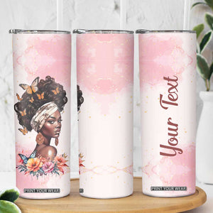 Black Woman Butterfly Skinny Tumbler Personalized TS04 Print Your Wear