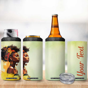 Black Woman African 4 in 1 Can Cooler Tumbler Personalized TS04 Print Your Wear