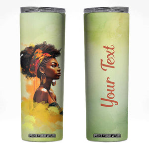 Black Woman African Skinny Tumbler Personalized TS04 Multicolor Print Your Wear