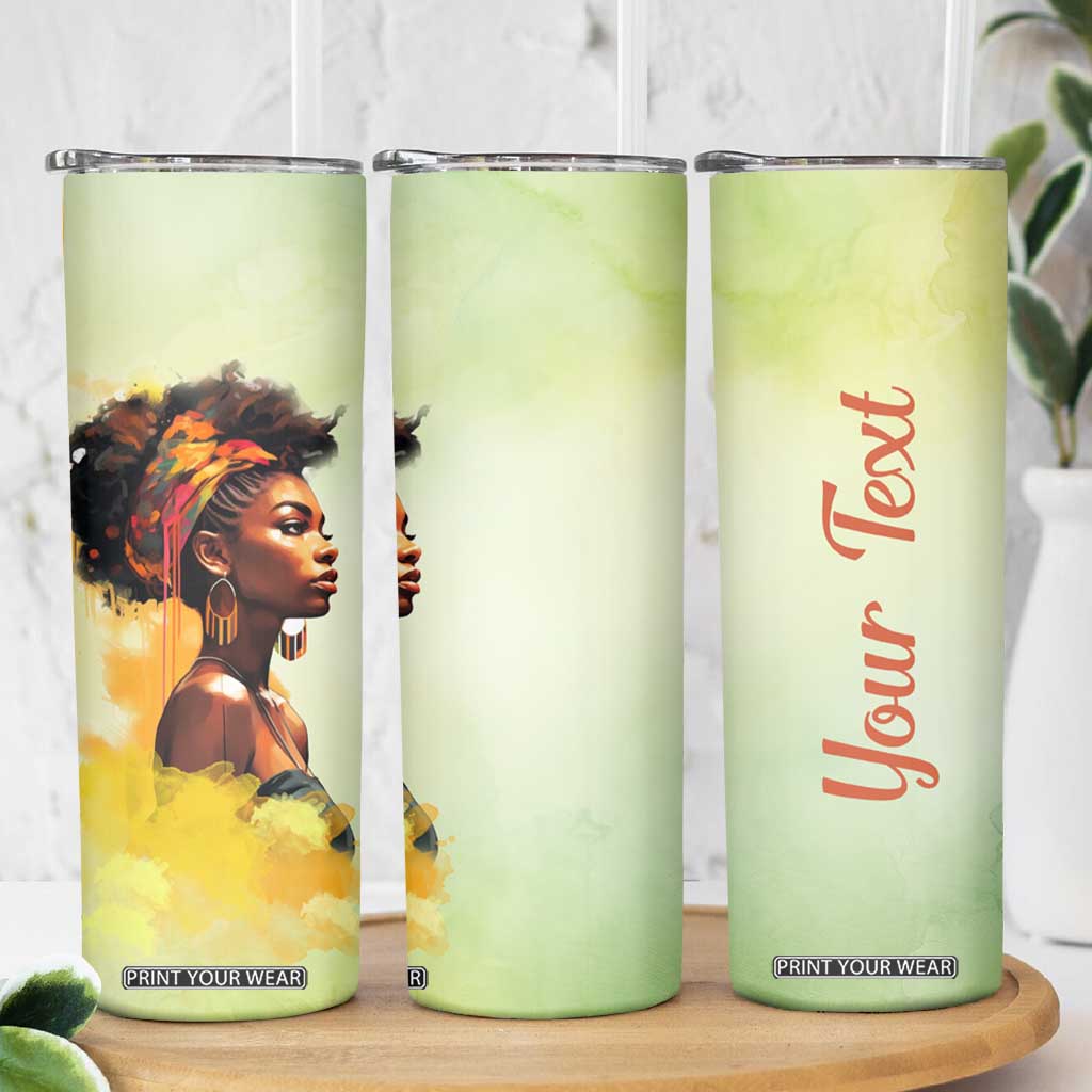 Black Woman African Skinny Tumbler Personalized TS04 Print Your Wear