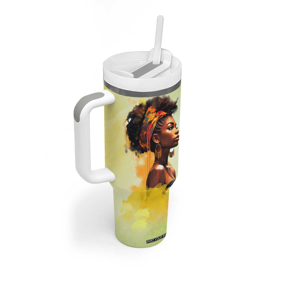 Black Woman African Tumbler With Handle Personalized TS04 Print Your Wear