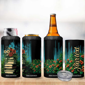 Vintage Stack Of Books 4 in 1 Can Cooler Tumbler Personalized TS04 Print Your Wear